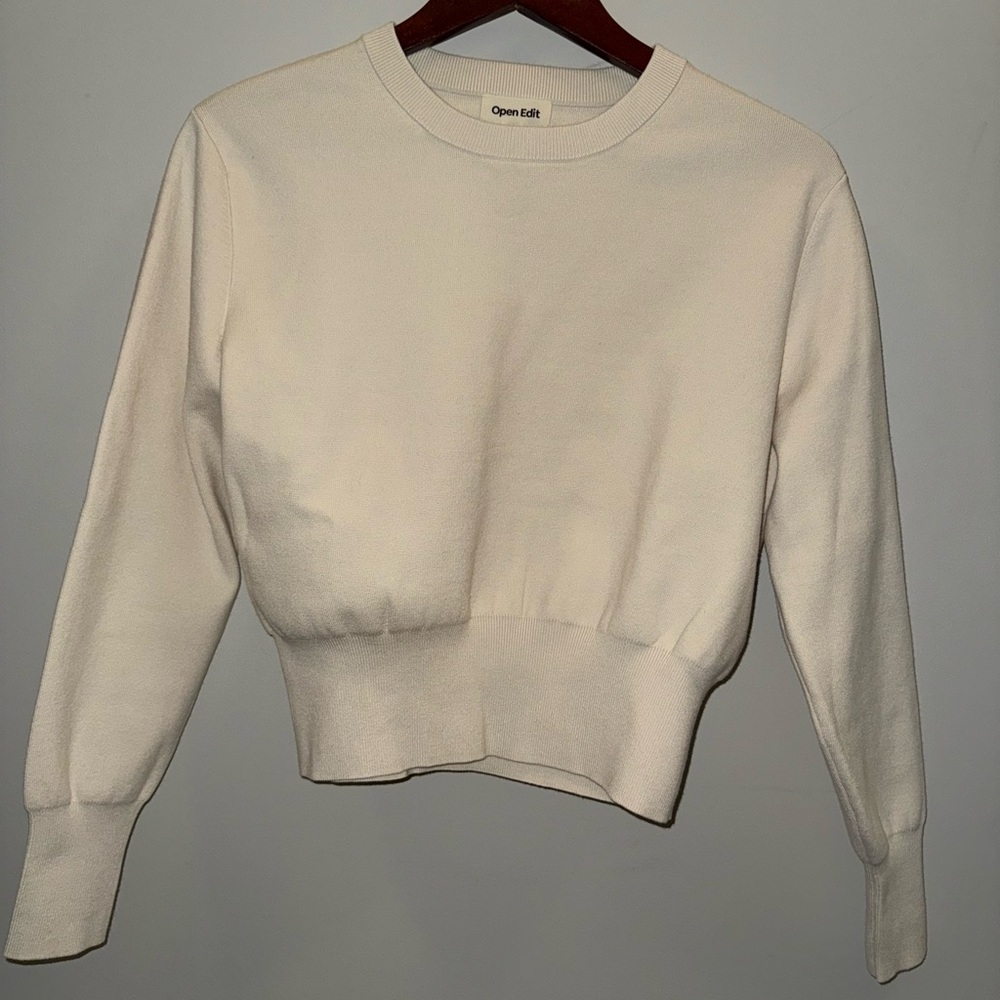 Open Edit Women's Cream Sweater